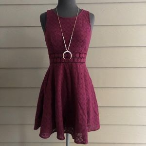 Free People Maroon Lace Dress